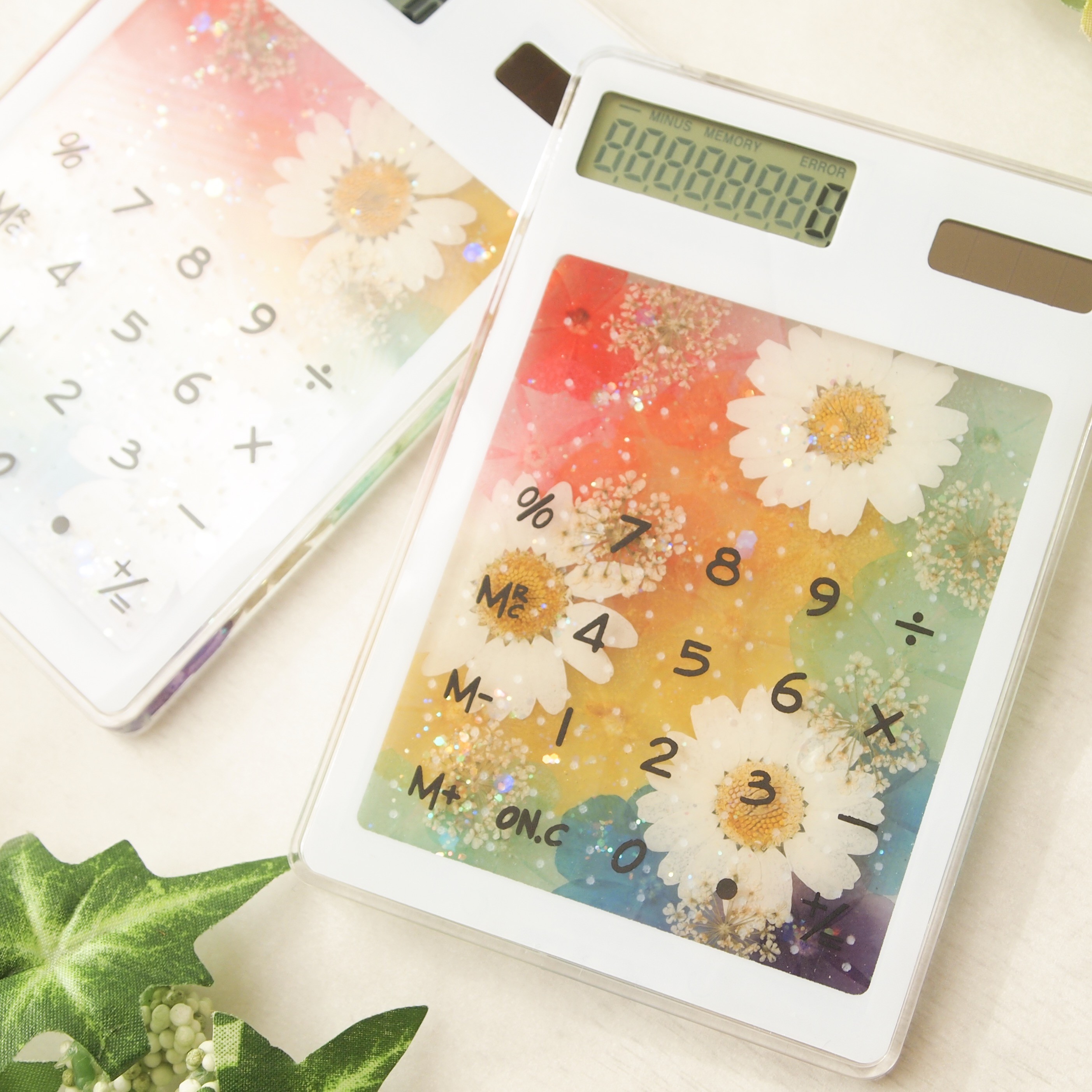 押し花電卓（レインボー）の画像2