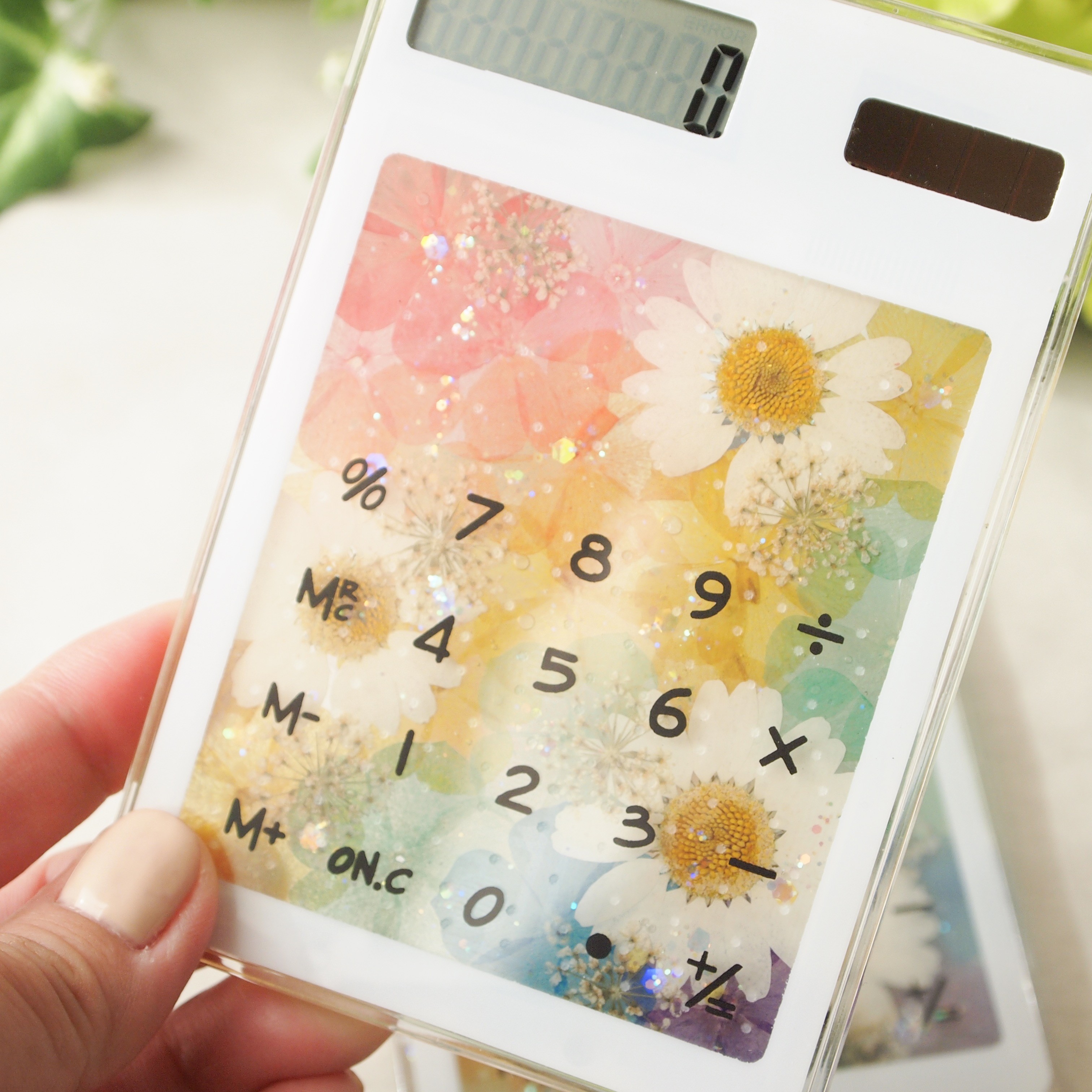 押し花電卓（レインボー）の画像3