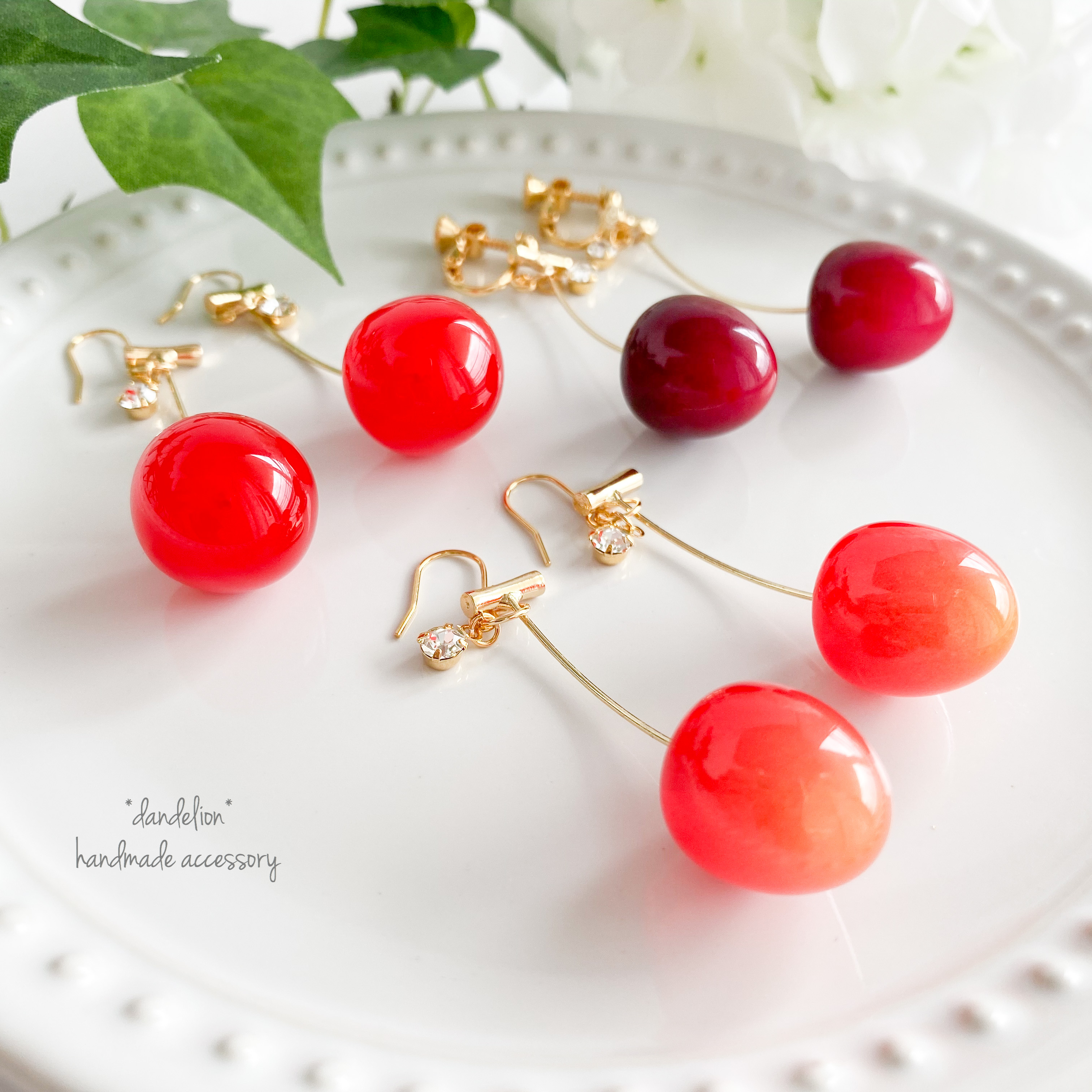 選べる3色♡さくらんぼピアス/イヤリングの画像2