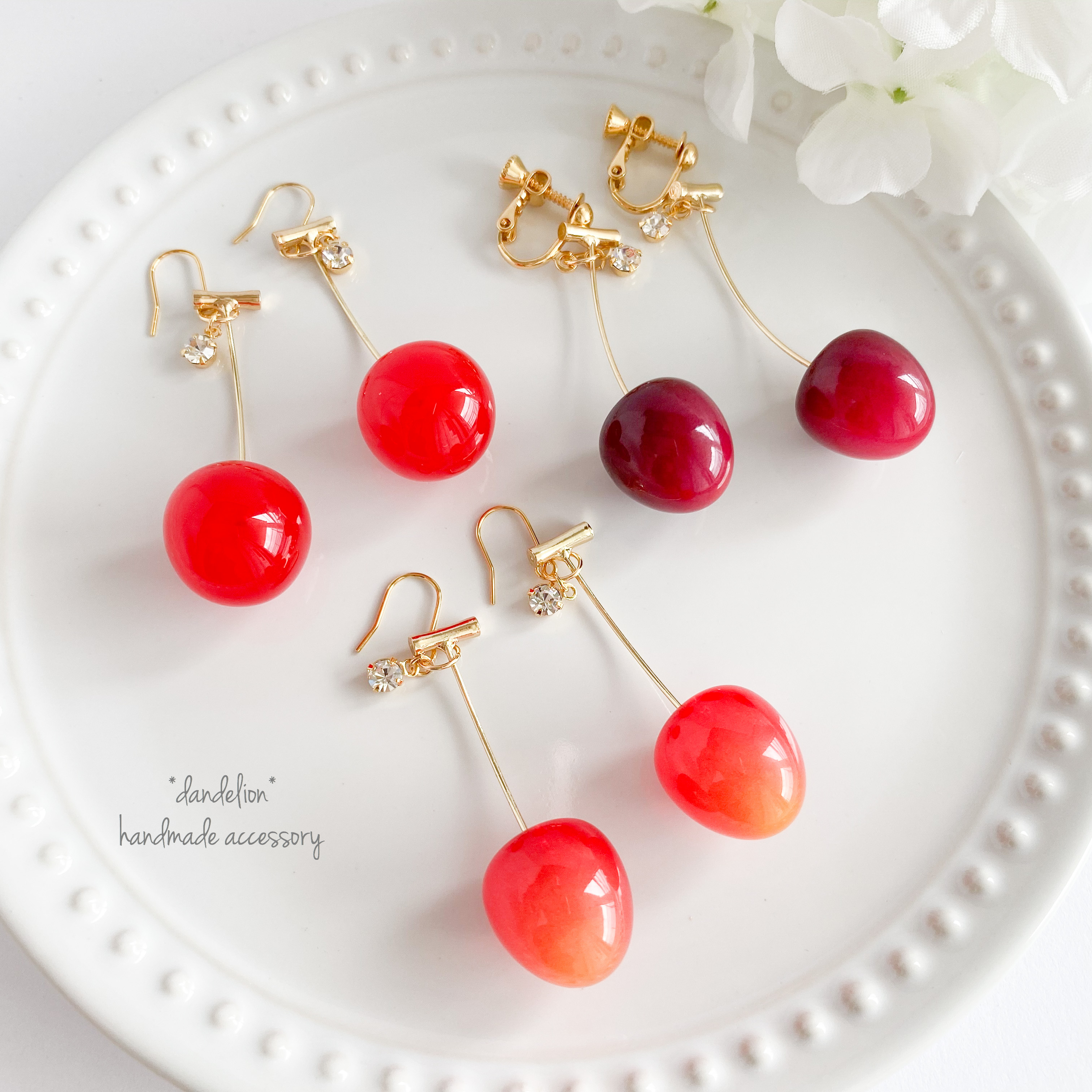 選べる3色♡さくらんぼピアス/イヤリングの画像3