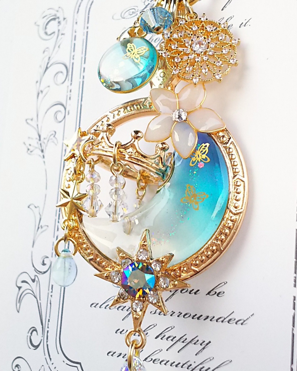 花咲く蝶の三日月シャンデリア🌼Aの画像2