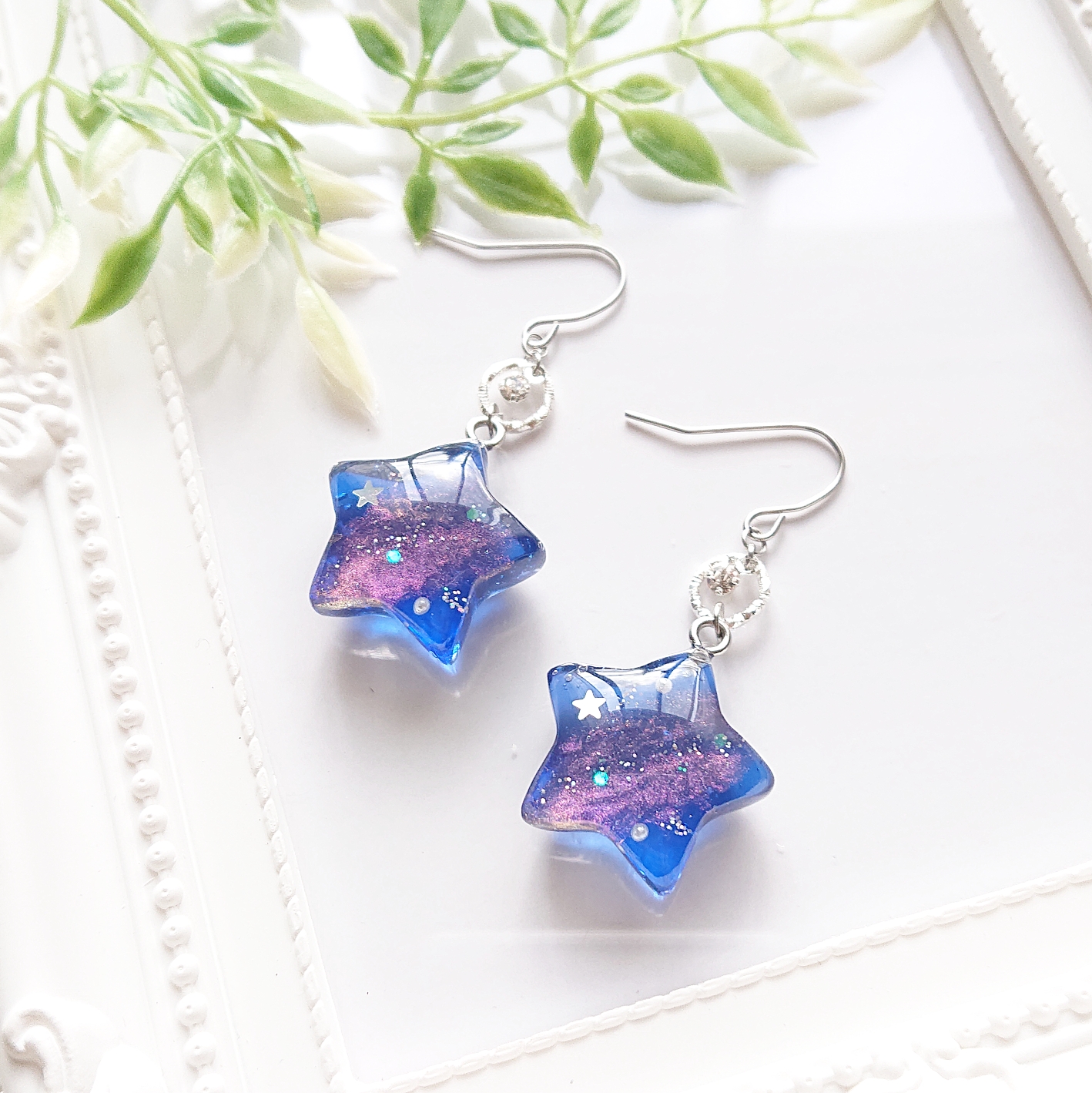 星の宇宙∗*ﾟ星型レジンピアス・イヤリングの画像2