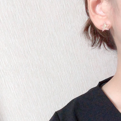 【送料無料】つぶスター＆淡水パール ミニピアスセットの画像2