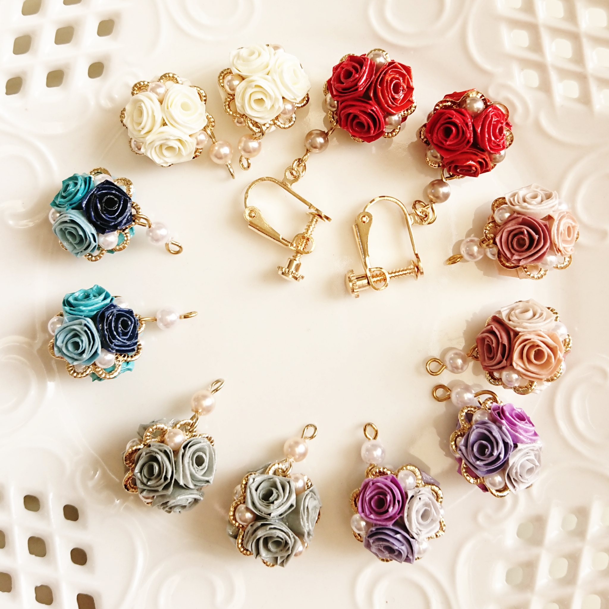 赤いバラの耳飾り｟ロザフィ｠の画像3