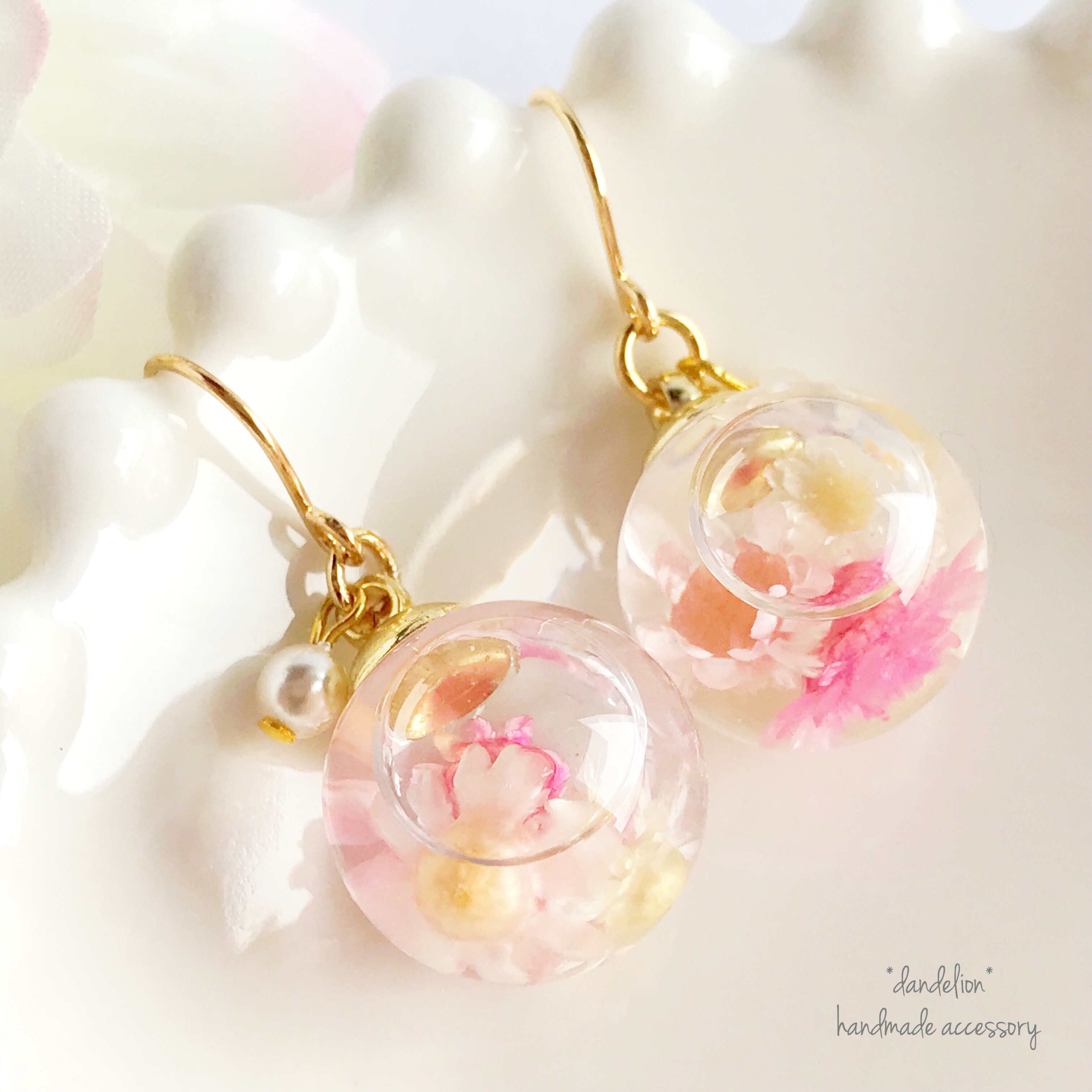 【ブライダルカラー】ハーバリウムピアス/イヤリングの画像2