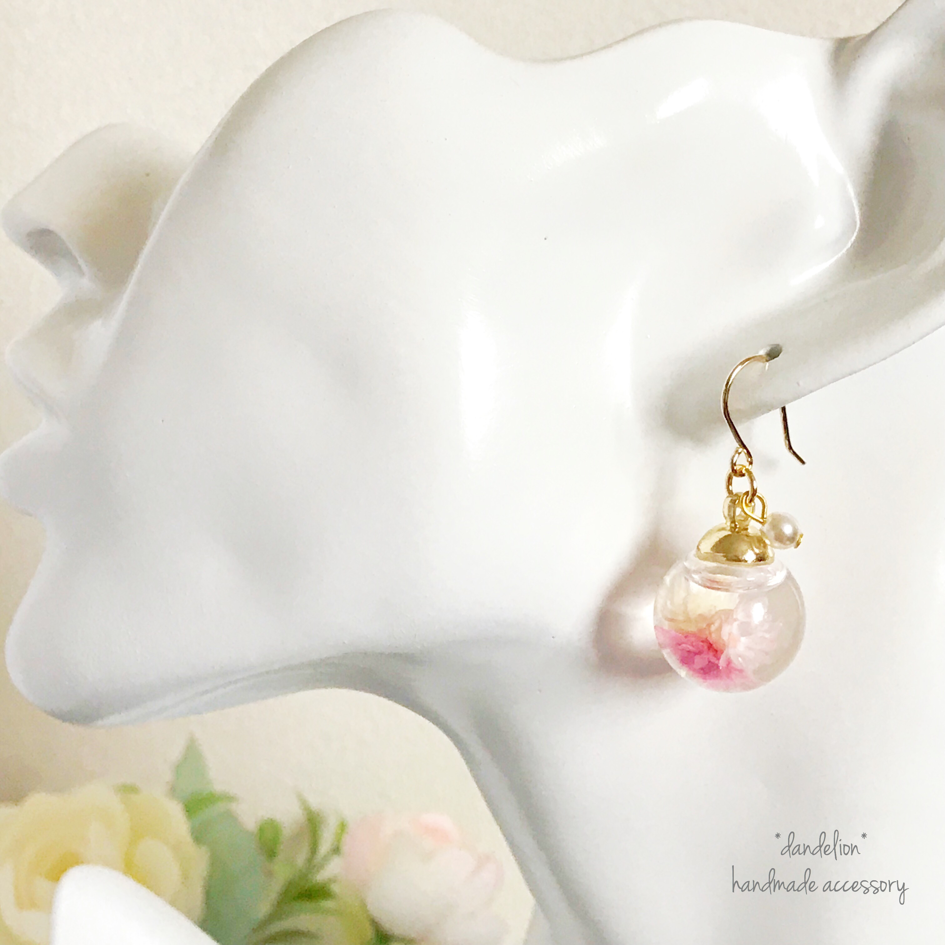 【ブライダルカラー】ハーバリウムピアス/イヤリングの画像5