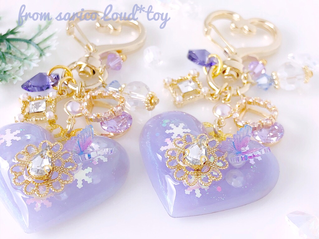 冬のハートチャーム/purpleの画像2