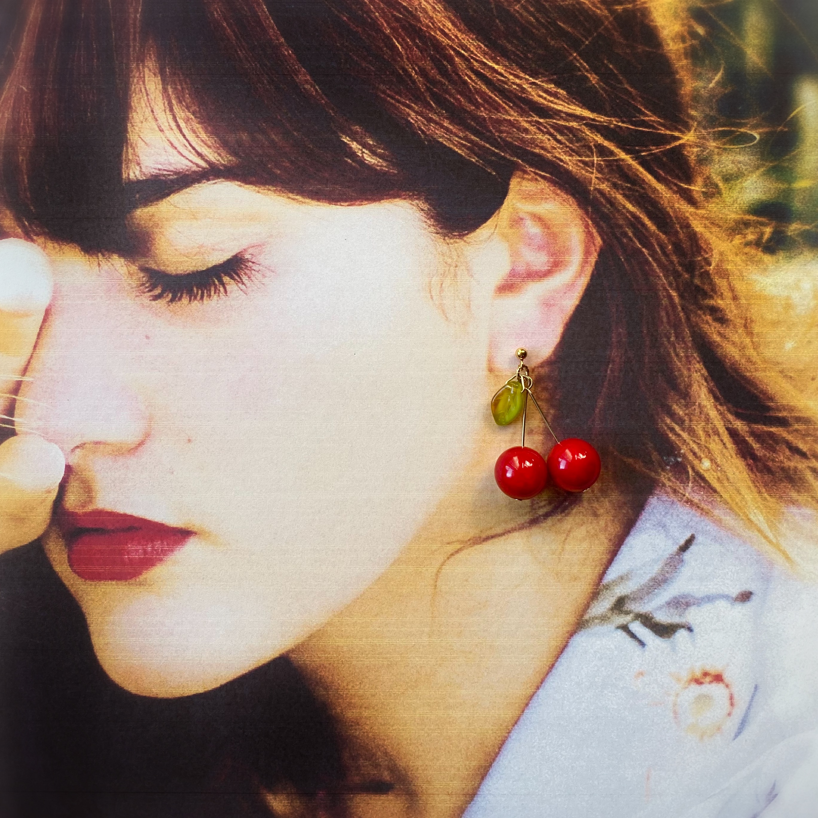 天然石メノウ🍒チェリー(ピアス/イヤリング)の画像5