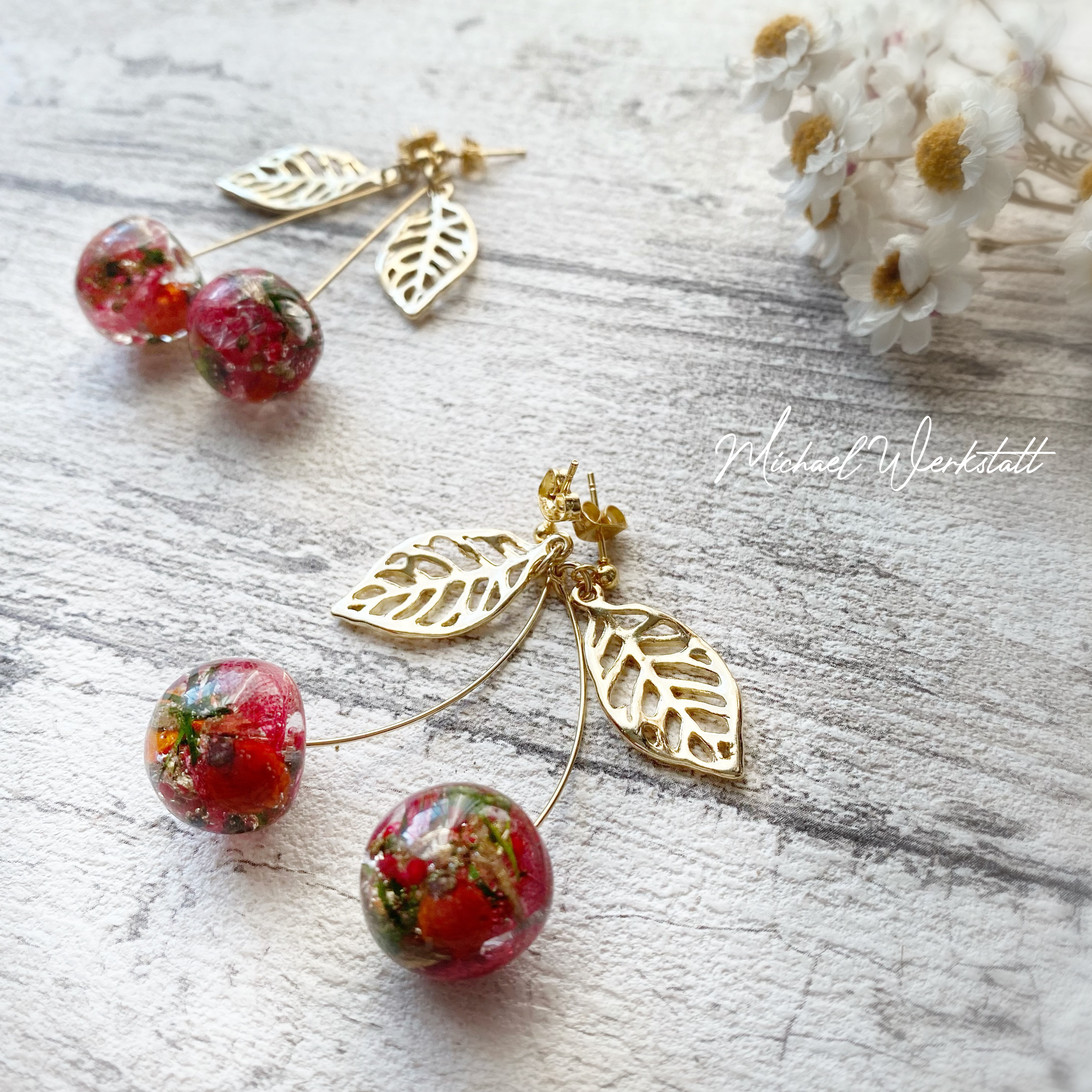 ボタニカルチェリーred(ピアス/イヤリング)の画像3