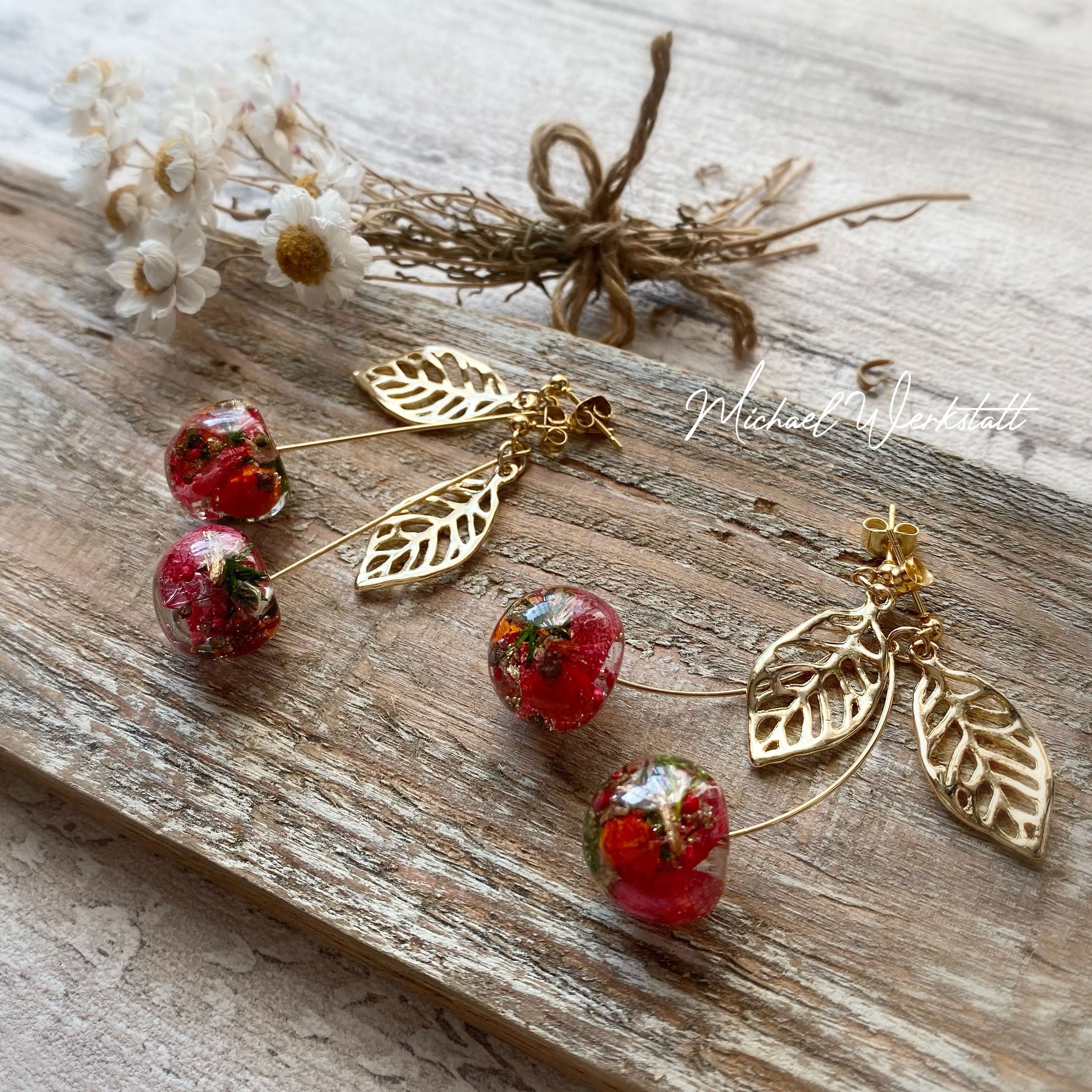 ボタニカルチェリーred(ピアス/イヤリング)の画像4