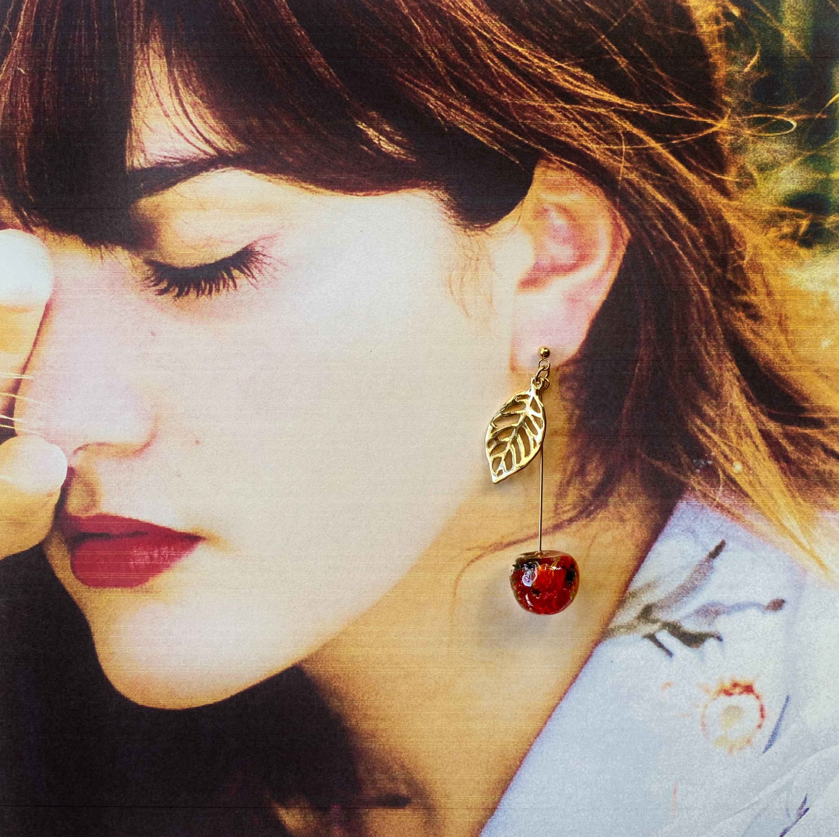 ボタニカルチェリーred(ピアス/イヤリング)の画像5