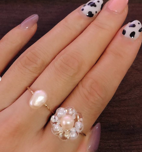 【送料無料】flower water pearl bijou ring setの画像2