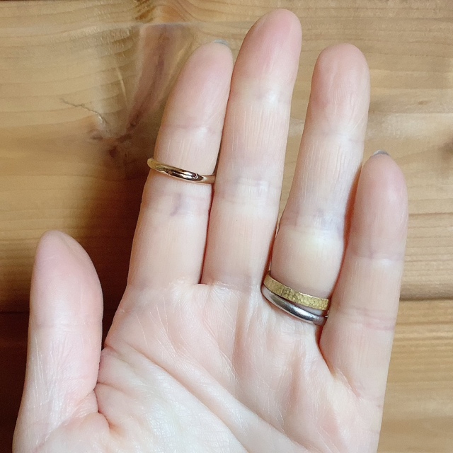 カフェオレカラーのアゲートスライスリング♡の画像3