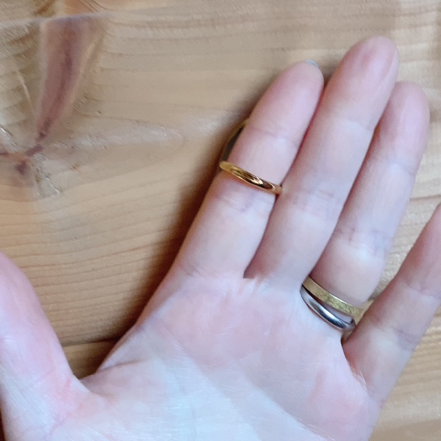 大きめバイカラーのアゲートスライスリング♡の画像3