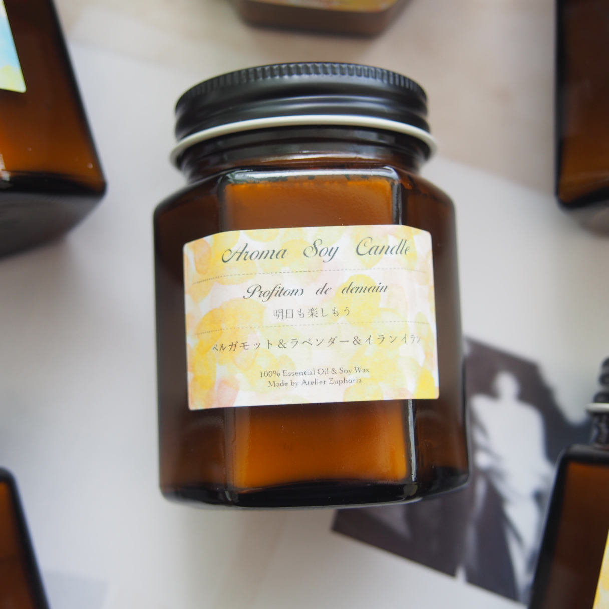 天然精油　ふわっと香るアロマソイキャンドル　【5種類の香りから選べます】の画像4