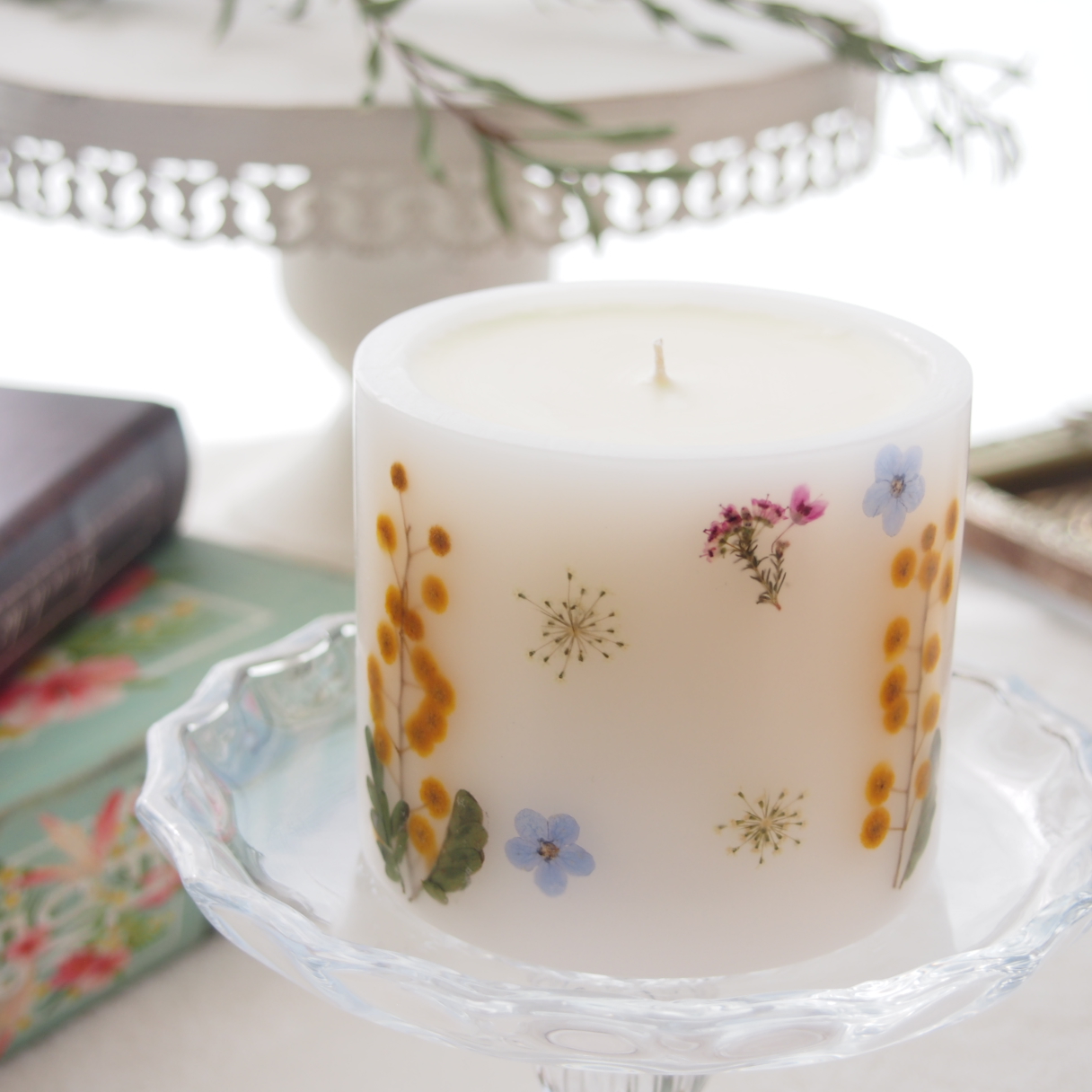 ◆春待ちキャンドル◆　ミモザが主役のボタニカルキャンドル　ウェディング/プレゼント/お祝いや感謝の気持ちに・・・の画像2