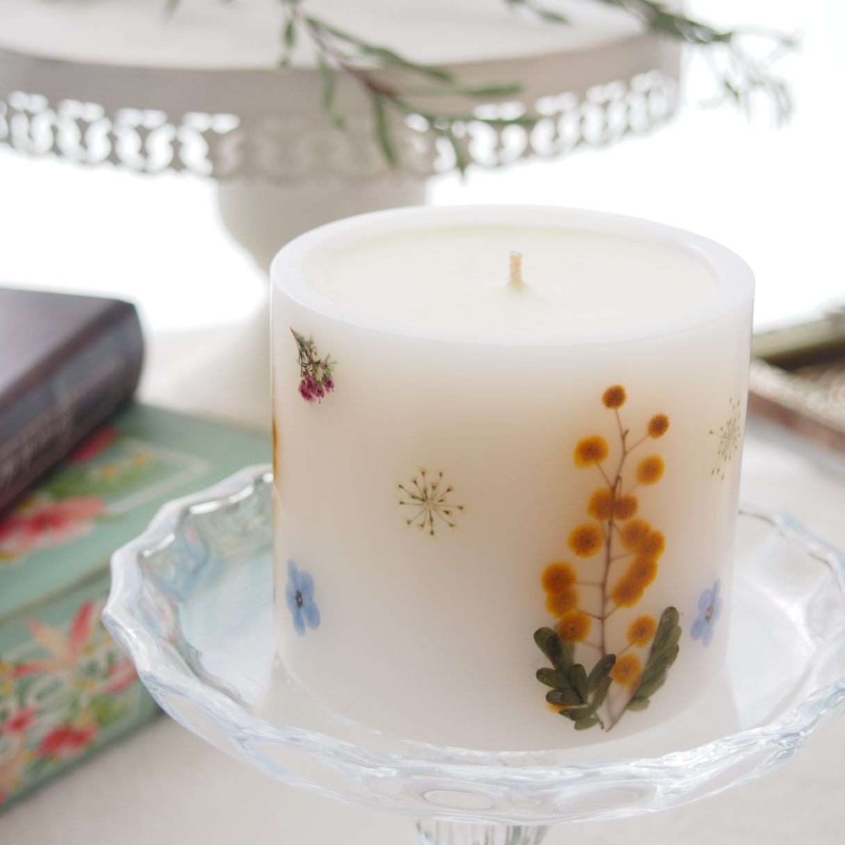 ◆春待ちキャンドル◆　ミモザが主役のボタニカルキャンドル　ウェディング/プレゼント/お祝いや感謝の気持ちに・・・の画像3