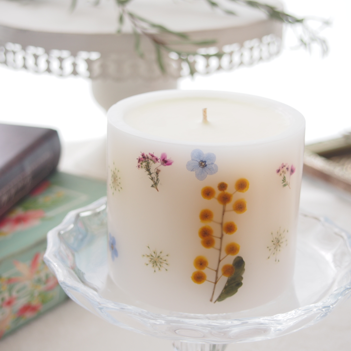 ◆春待ちキャンドル◆　ミモザが主役のボタニカルキャンドル　ウェディング/プレゼント/お祝いや感謝の気持ちに・・・の画像4