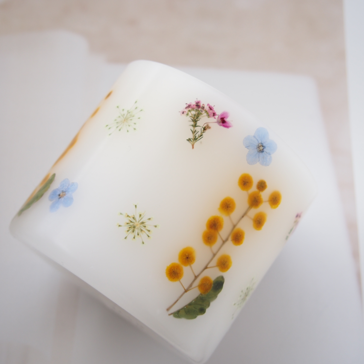 ◆春待ちキャンドル◆　ミモザが主役のボタニカルキャンドル　ウェディング/プレゼント/お祝いや感謝の気持ちに・・・の画像6