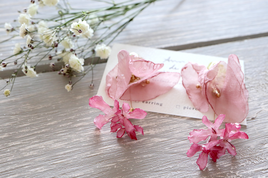 シフォンタッセルとスカビオサイヤリング/ピアスの画像2