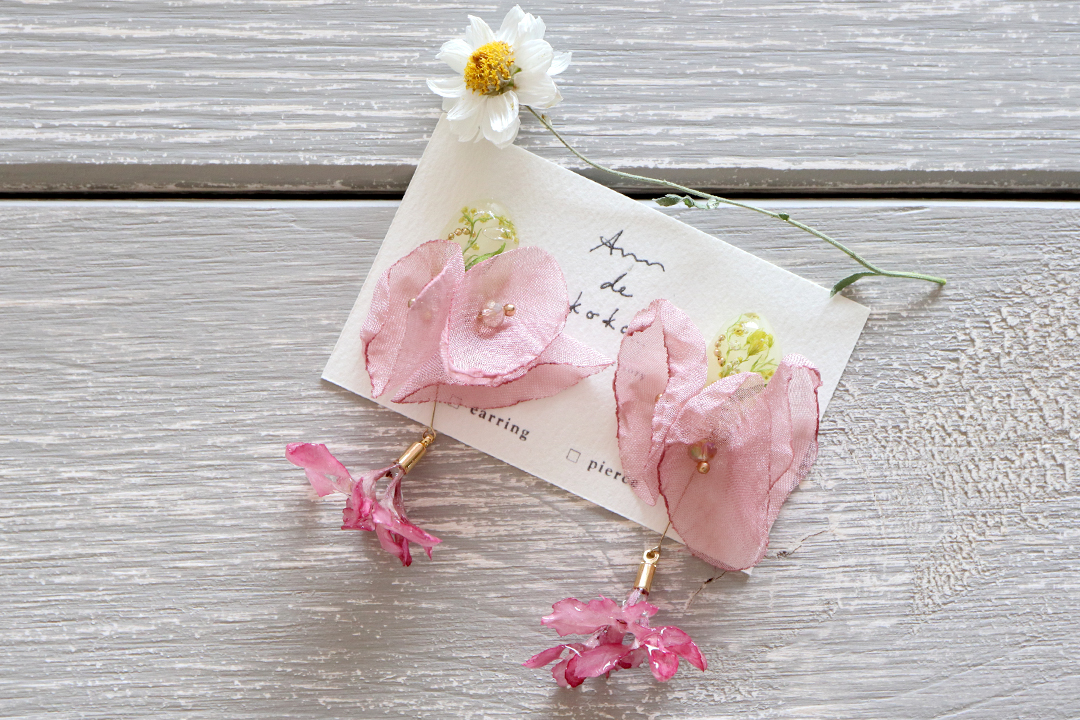 シフォンタッセルとスカビオサイヤリング/ピアスの画像3