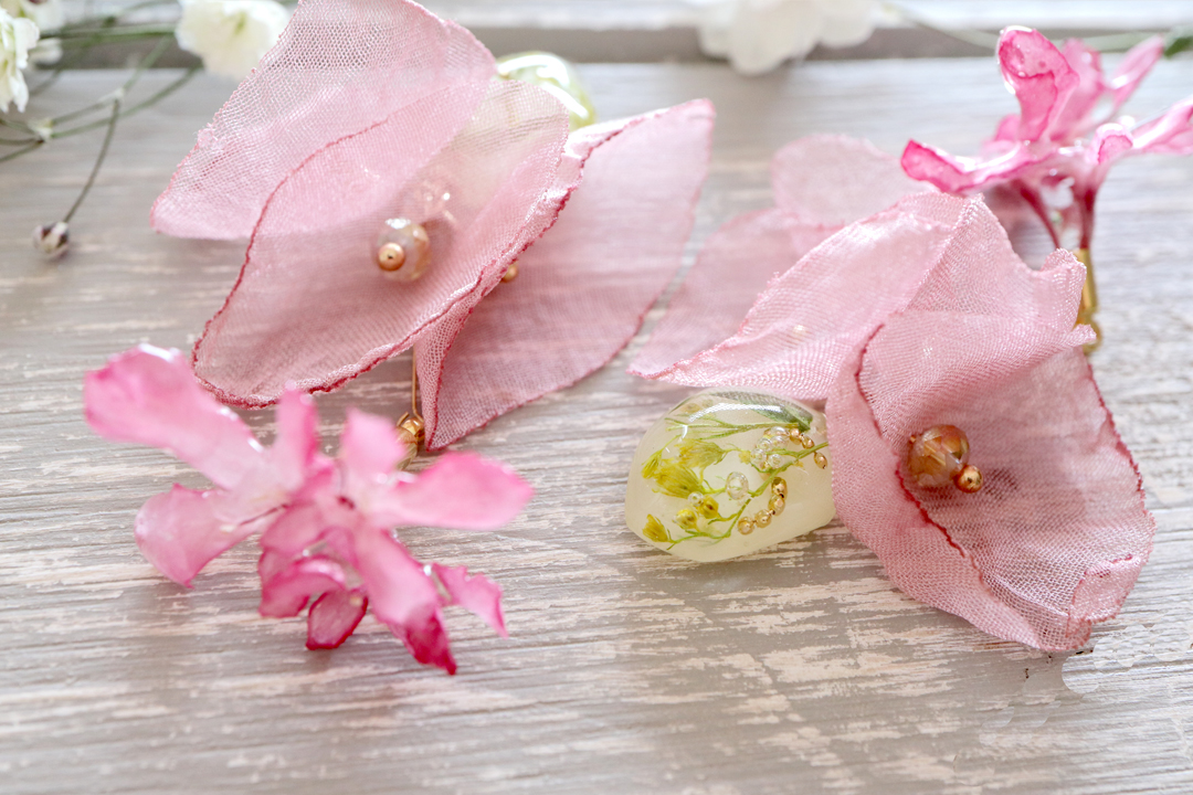 シフォンタッセルとスカビオサイヤリング/ピアスの画像4