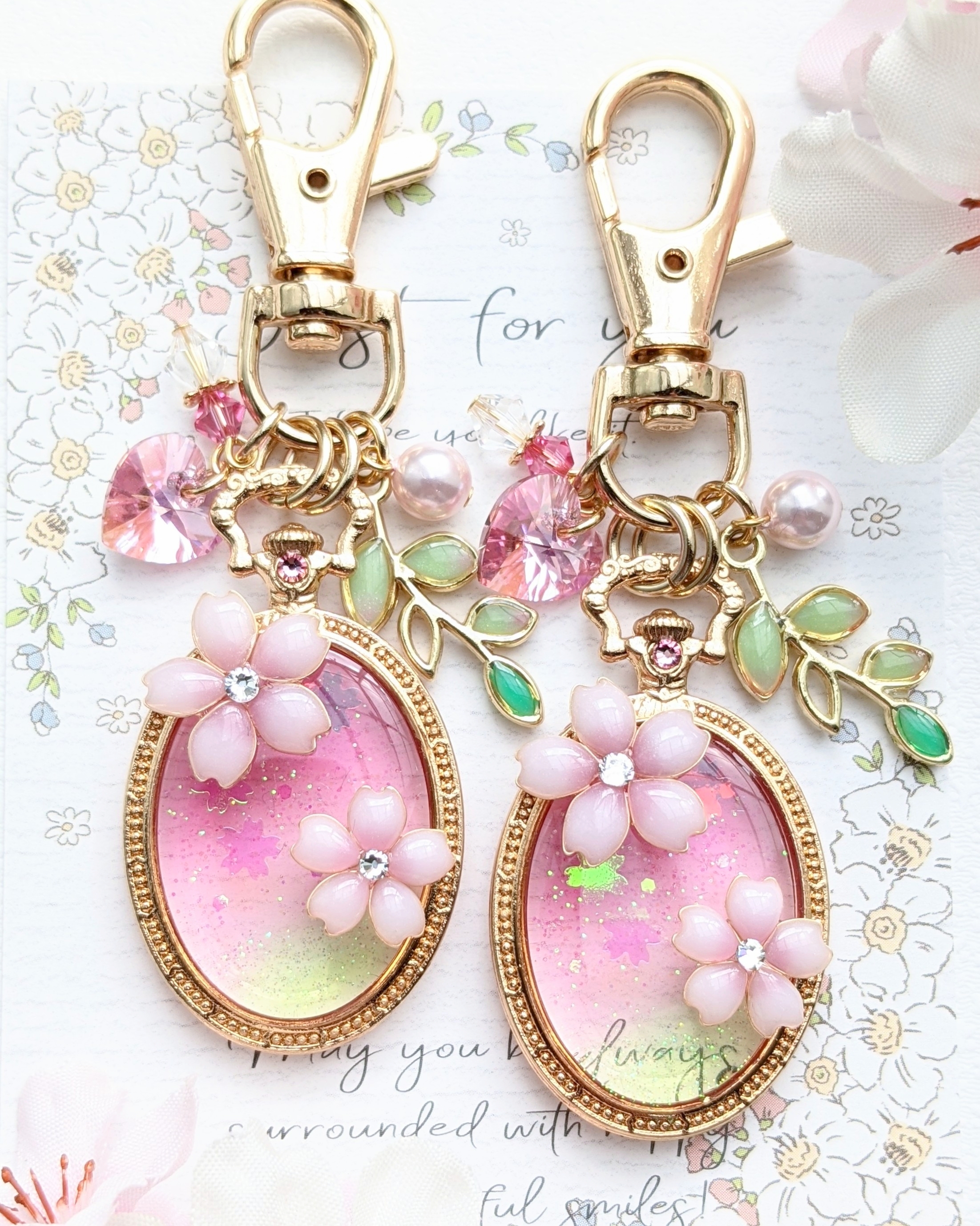 桜景色のオーバル懐中時計｡*🌸の画像2