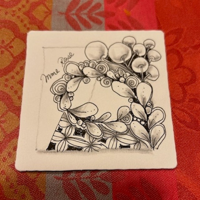 はじめて描く、癒しのゼンタングル講座を受講したmme roseさんの作品