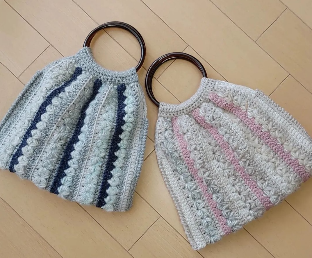 かぎ針編み リフ編みと長編みのクロッシェバッグの作り方を受講したkinotakkoさんの作品