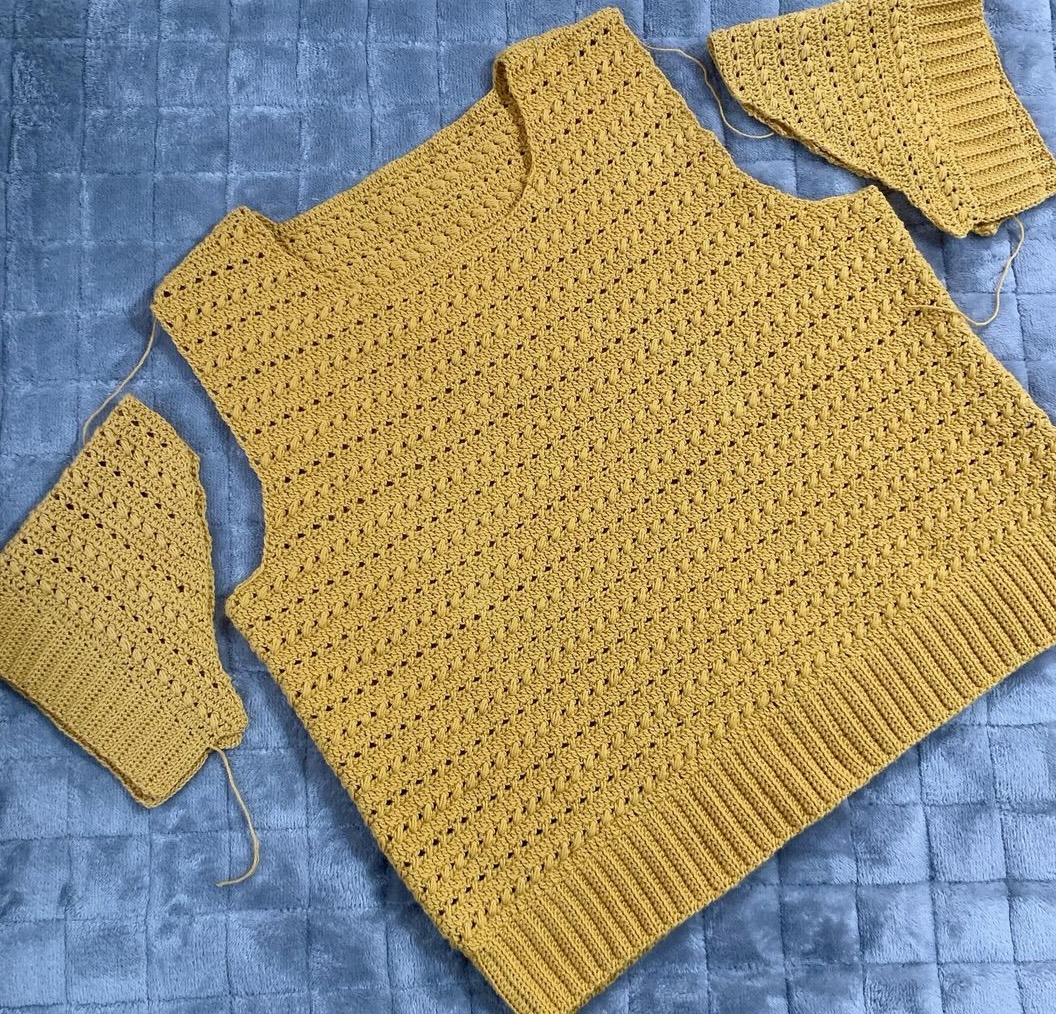 ATELIER *mati*の自分サイズで編むウェア制作講座を受講したPonkoさんの作品