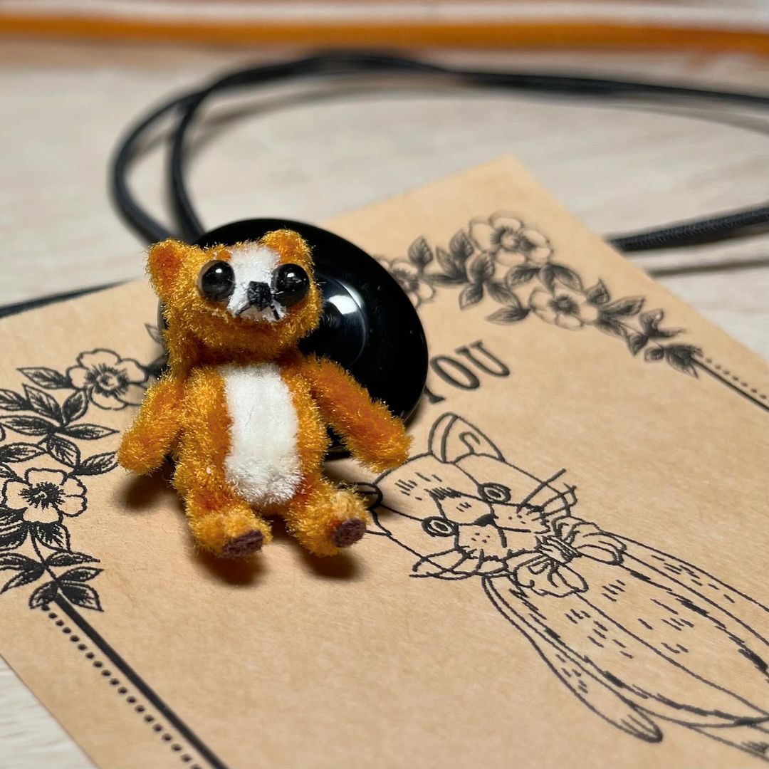 モールアートで作る！ミニチュアテディベア制作講座を受講した野生のすずらんさんの作品