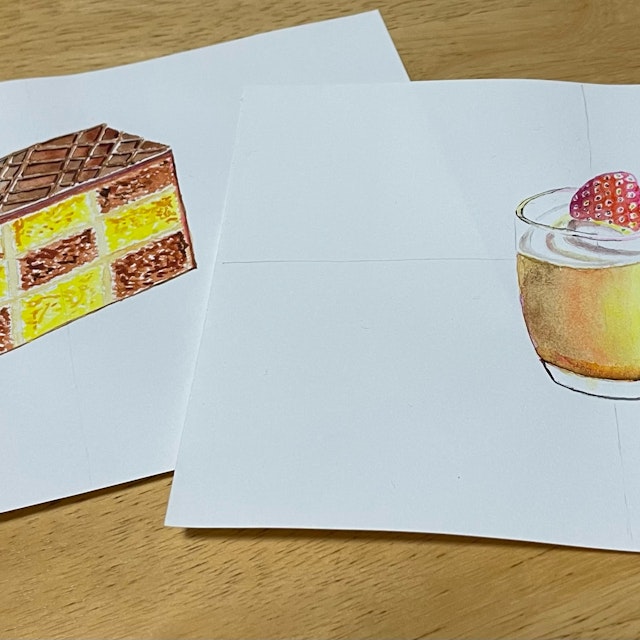 水彩絵の具で描く kinokkoのスイーツイラスト&ノート講座を受講したうらぬすさんの作品