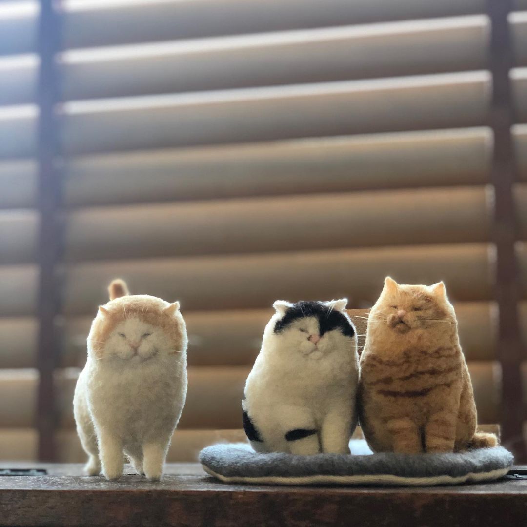 MEBARUが教える！はじめての羊毛フェルト講座 -白黒猫編-を受講したmakiさんの作品