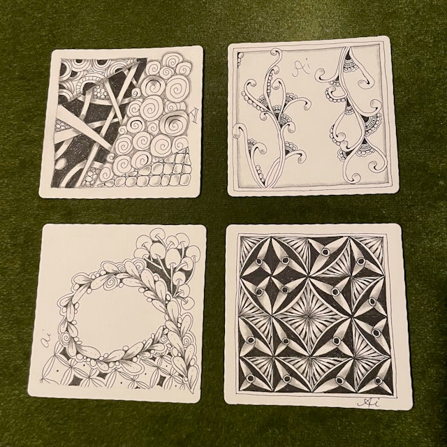はじめて描く、癒しのゼンタングル講座を受講したAIさんの作品