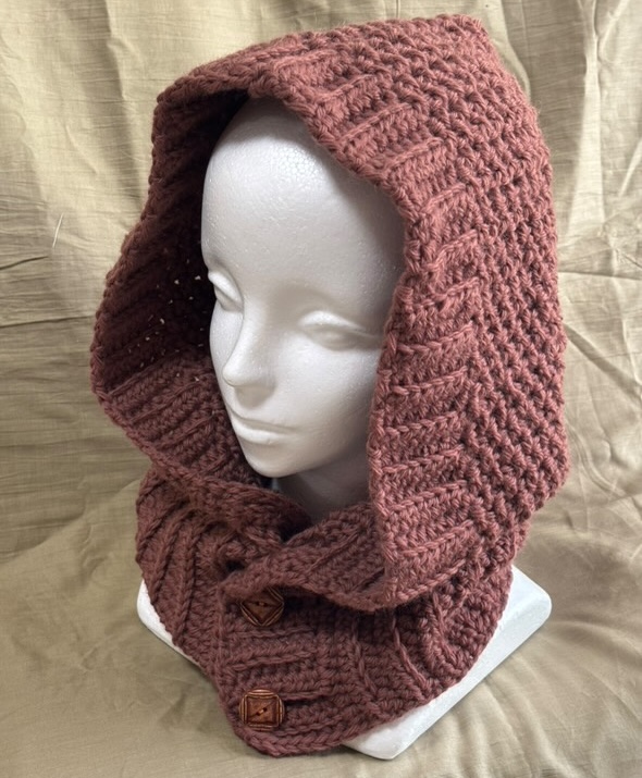 【PDF編み図付き】ボタン留めのバラクラバの作り方を受講した森川さっちゃんさんの作品