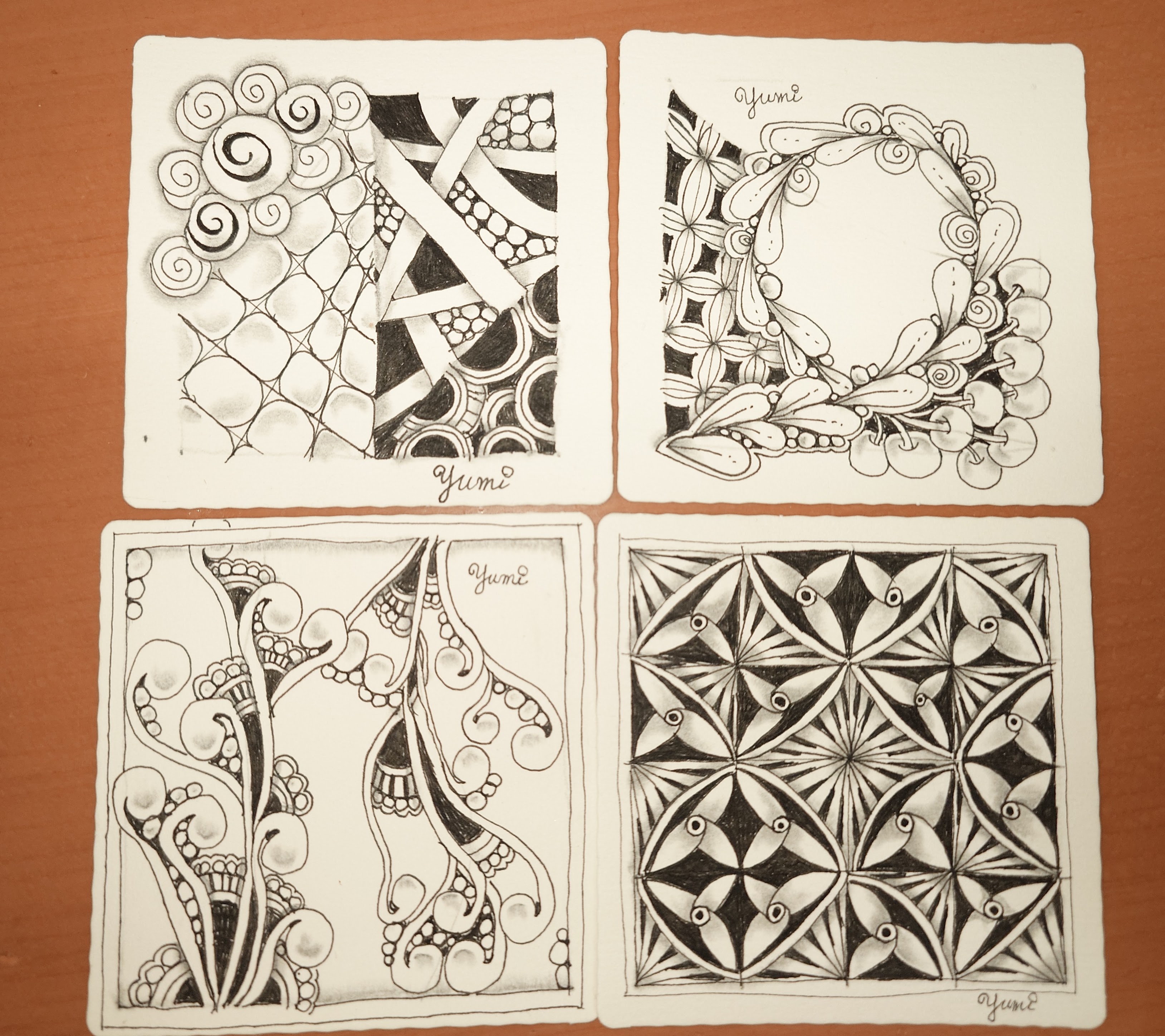 はじめて描く、癒しのゼンタングル講座を受講したyummyさんの作品