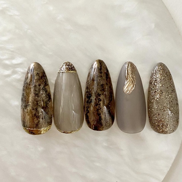 chulanail 猛特訓講座 ~ ニュアンスアート&基礎ネイル 完全マスター〜を受講したAoiさんの作品