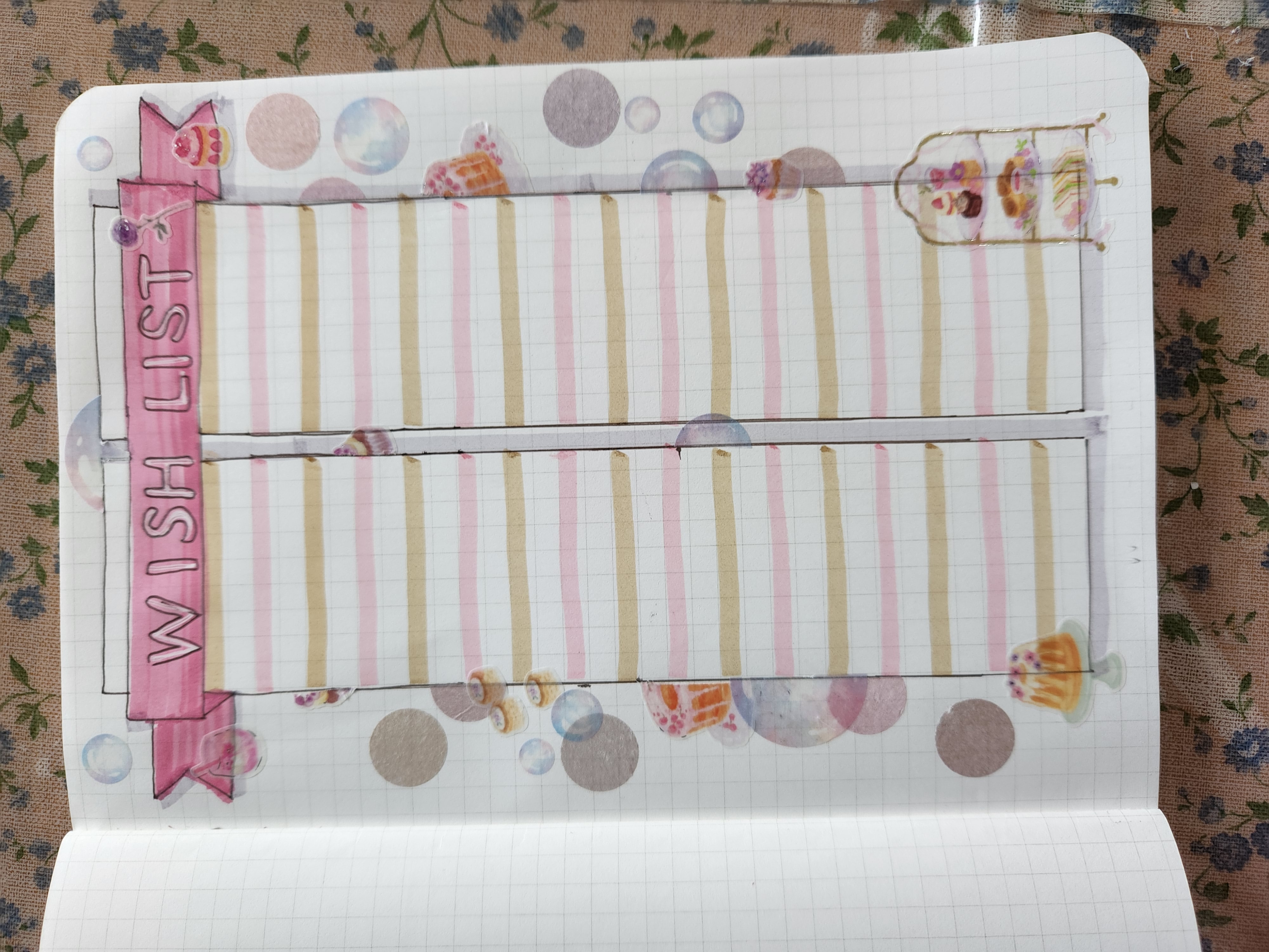 文具を使って簡単デコレーション！いちから作る自分だけの手帳講座を受講したH.Kさんの作品