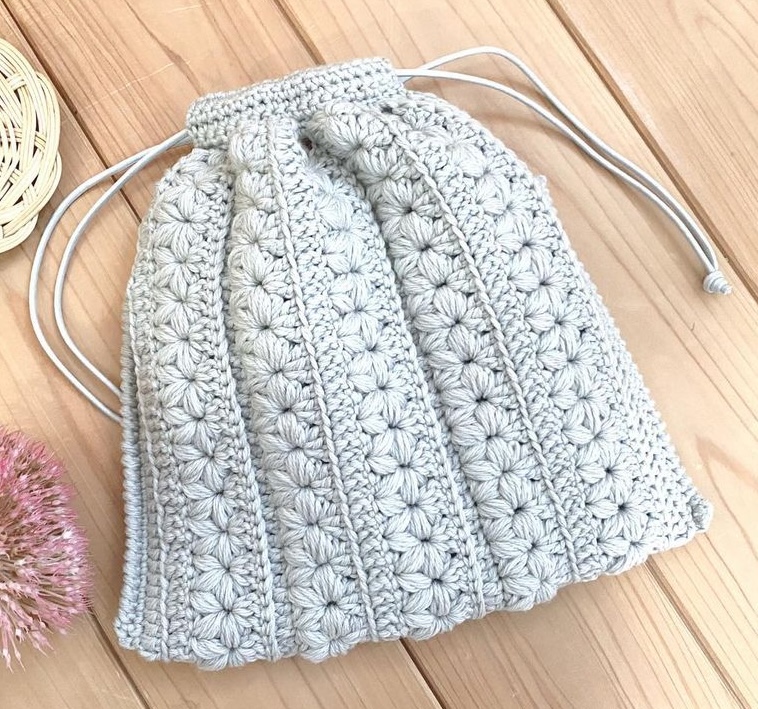 かぎ針編み リフ編みと長編みのクロッシェバッグの作り方を受講したkomikaさんの作品