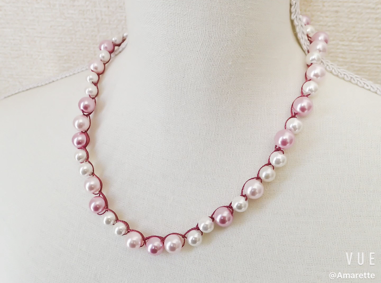 ビーズクロッシェで作る簡単！パールネックレス