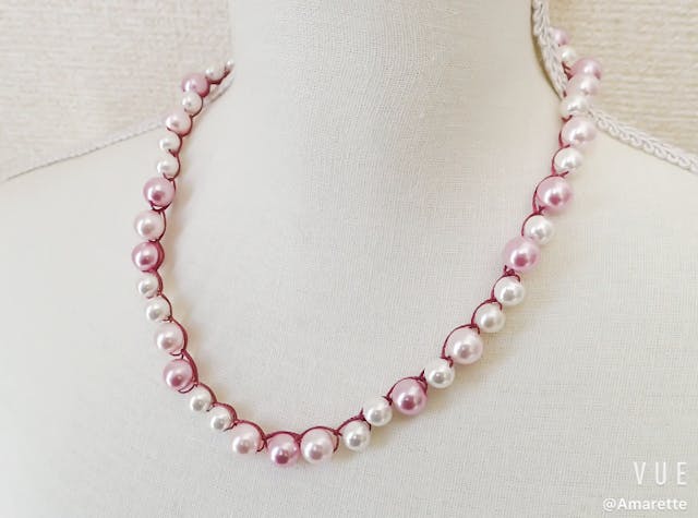 ビーズクロッシェで作る簡単！パールネックレス