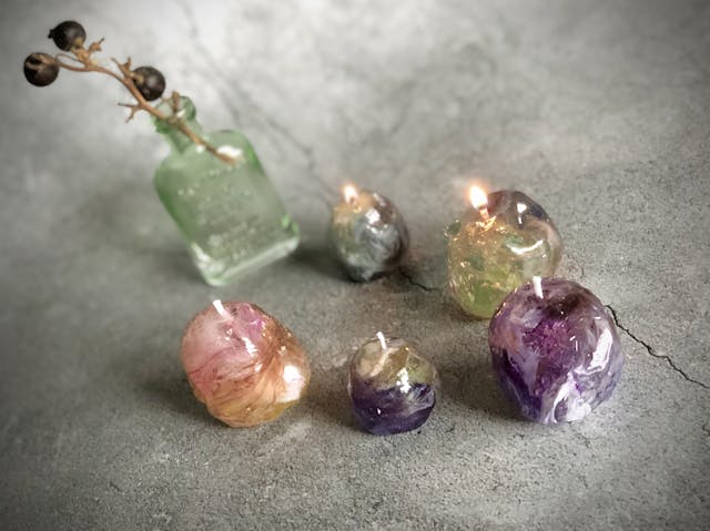 飾っても可愛い灯しても綺麗な"艶な鉱石"キャンドルの作り方✮･ﾟ