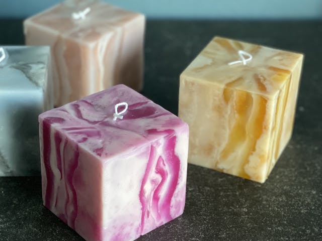 フルイドマーブルキューブキャンドルの作り方-How to make fluid marble cube “Nell”