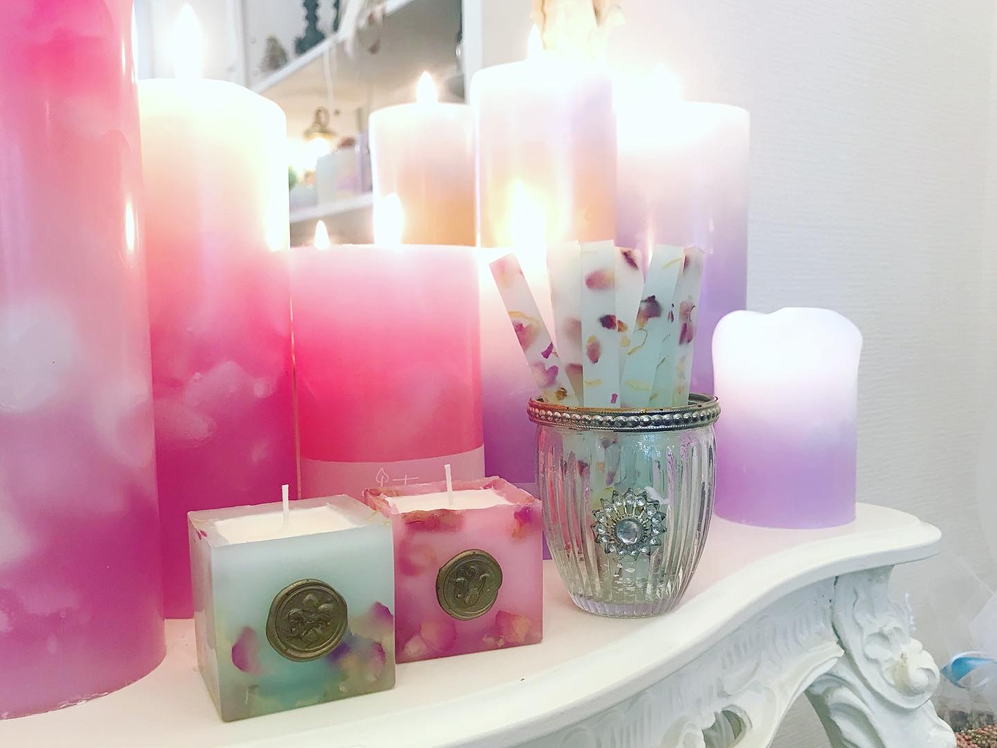 eclatの花柄キャンドルの作り方