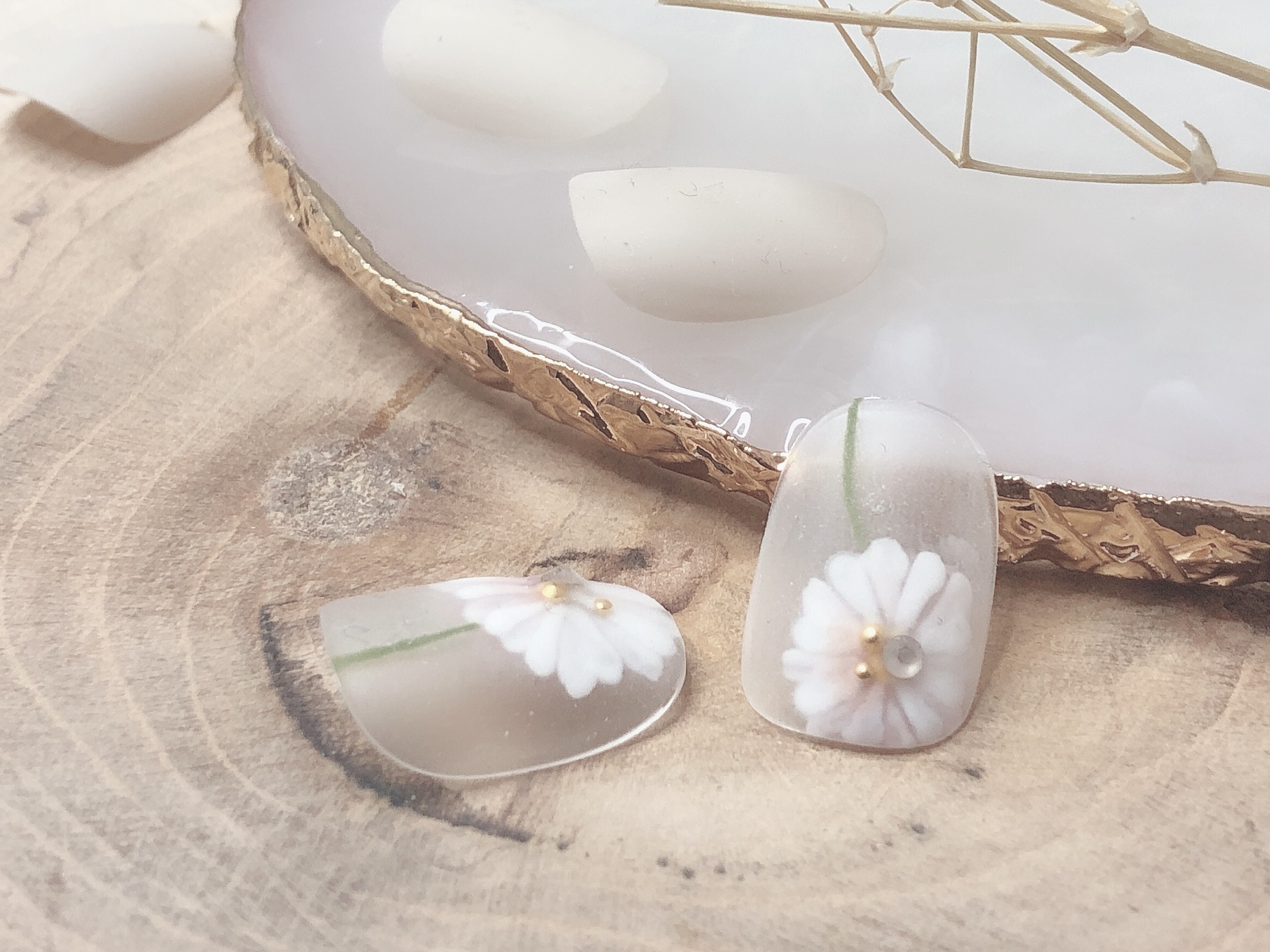 時短可能なフラワーアート★一輪ネイルの作り方