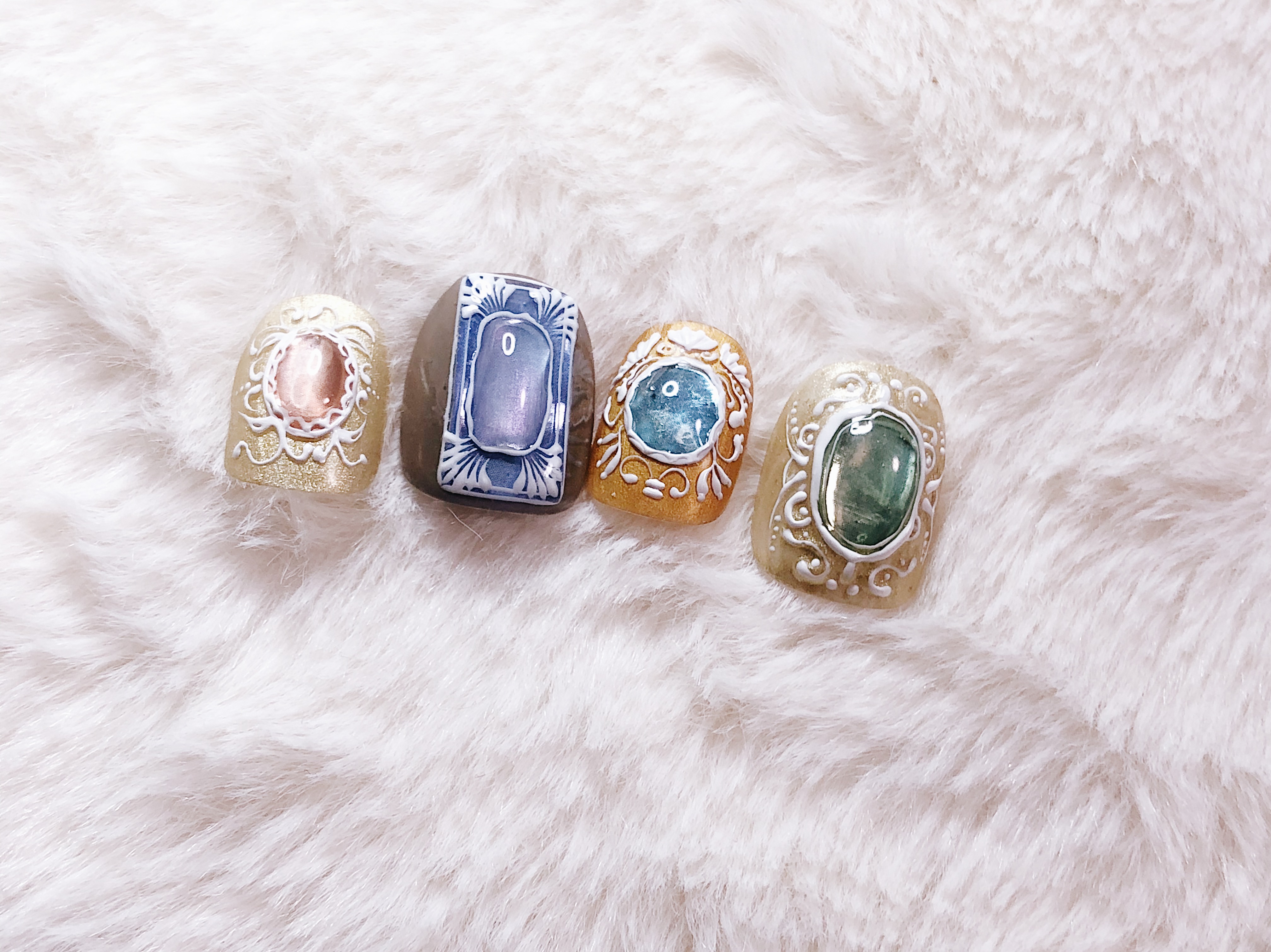 【恐らく誰も使った事ないものを使った】エスニックストーンネイルのやり方