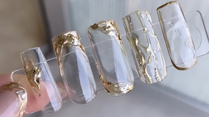 clear×gold何にでも合うデザイン5種類❤︎のやり方