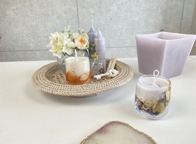 ステインマーブルカラーキャンドルの作り方