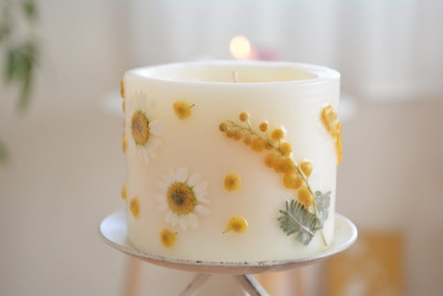 押し花アロマキャンドルの作り方(文字入れレッスンなし)