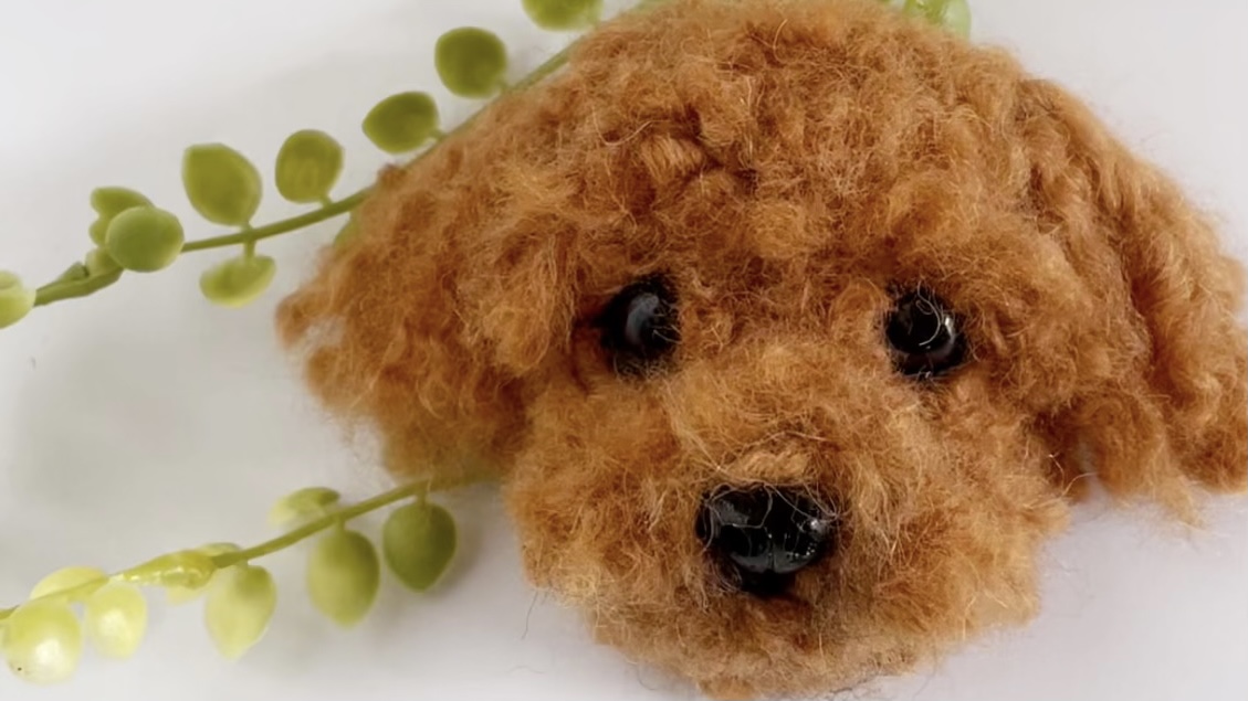 needle felt ＊toy poodle ＊Faceの作り方